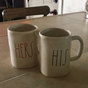 Rae Dunn Magenta Coffee Mugs - his & hers